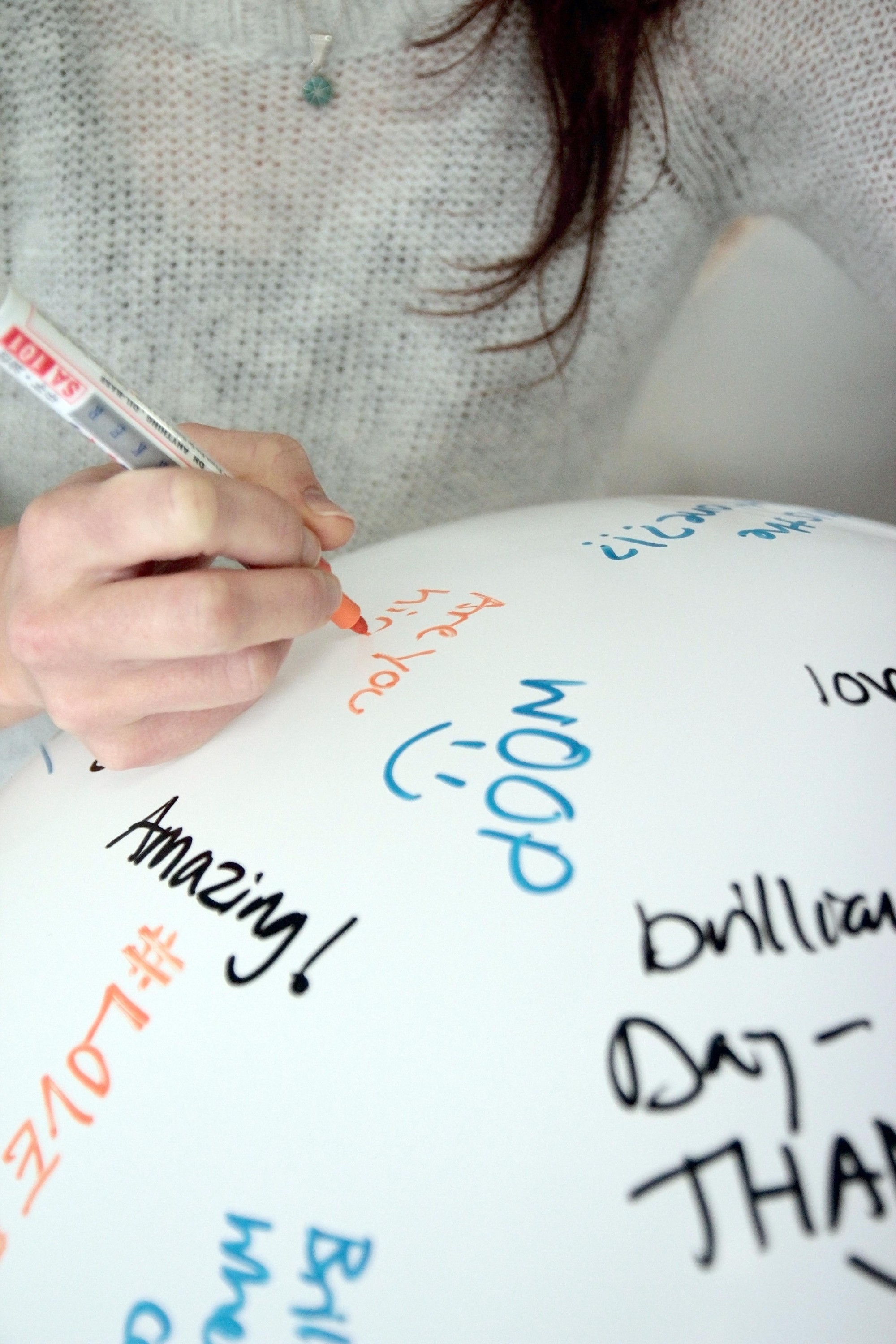 Writing on a bubble